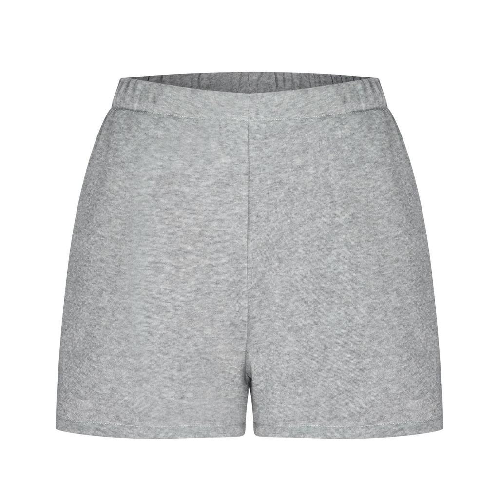 Женский однотонный комплект из двух частей, однотонная толстовка с карманом на молнии и шорты