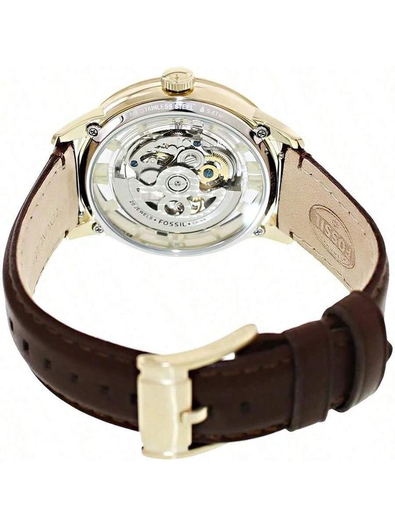 Fossil Механические часы из нержавеющей стали с полым циферблатом, повседневные часы для парня или мужа ME3043