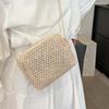 Summer Woven Small Bag Women's 2025 New Fashion Trend Chain Messenger Bag Simple Casual Straw Woven Small Square Bag