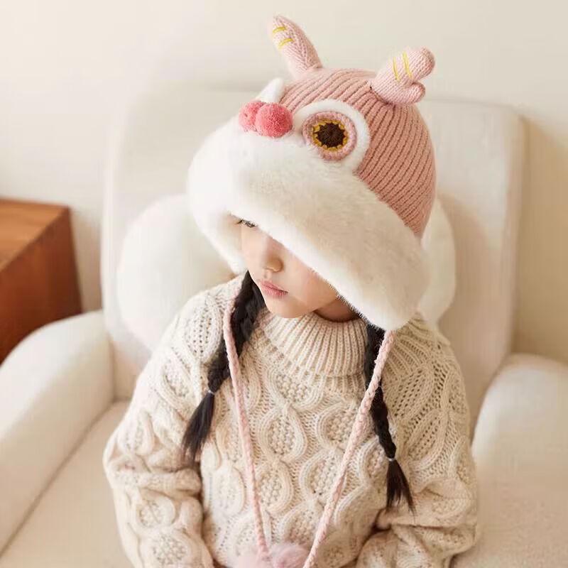 NHZHIW Год Дракона Теплая шапка-ушанка с рогами дракона