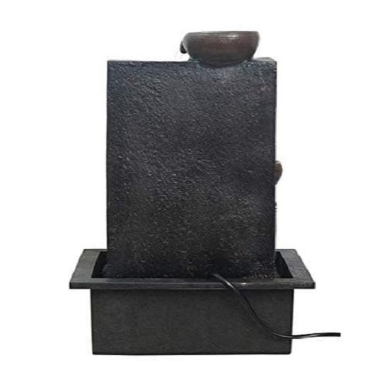 Полирезин Золотисто-коричневый Медитирующий Будда Настольный Для помещений 4 Ступени Дий Водный фонтан для домашнего декора со светодиодной подсветкой и насосом с регулятором скорости