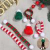 2025 Christmas Mini Knitted Doll Scarf  Hat Polyester Hair Ball Decorative Toy Accessories Strap Pet Scarf