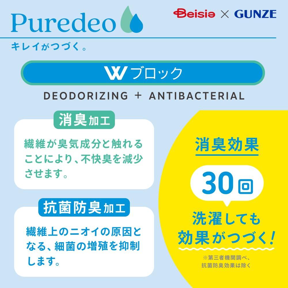 Beisia GUNZE Regular and Size LL Women's Shorts, Deodorizing, Antibacterial, Odor-Resistant, Black,