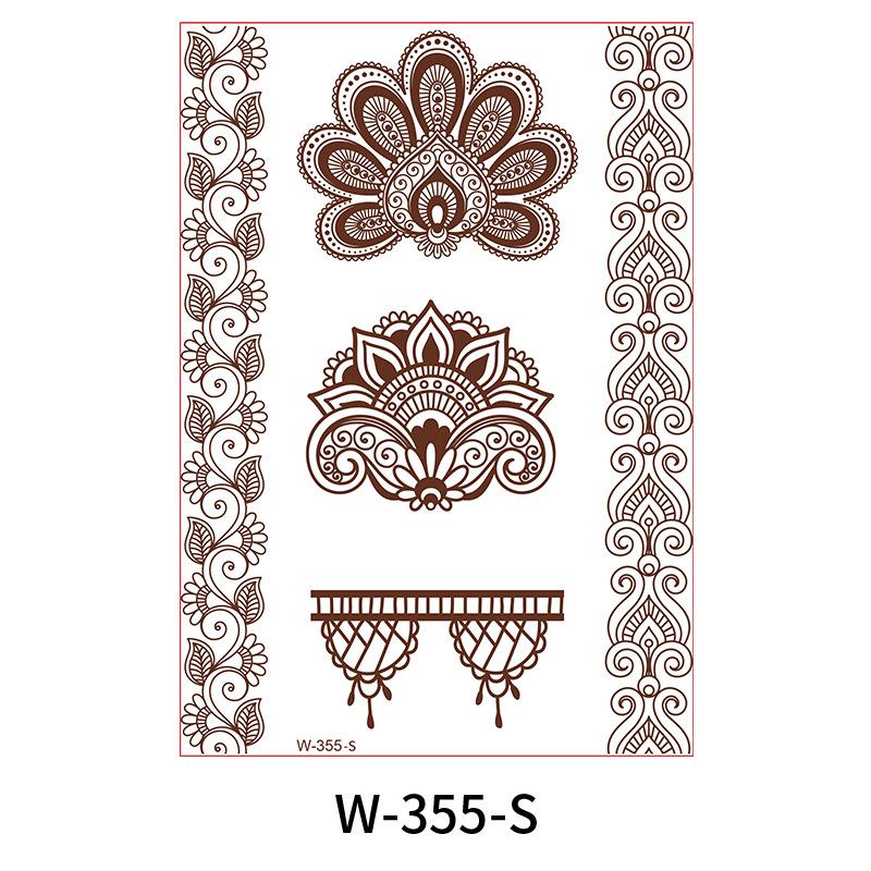 Красочный стикер Коричнево-красный стикер-тату Водонепроницаемый кружевной стикер-тату Тату