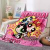 Custom Name Powerpuff Girls Halloween flannel Blanket for Super Soft Cute Comfort Blanket for Travel Bedding Couch Sofa Blanket