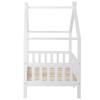 Beautiful house bed, children's bed solid wood with fence and slatted frame, children's and youth room with fall protection, white (200x90 cm)
