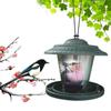 Clear Bird Feeder, Plastic Hanging Outdoor Garden Backyard Decoration,  Pavilion Shaped with Roof Birds Feeder, Great for Decorating Courtyard, Garden