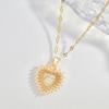 Full Diamond Love Necklace Women'S Light Luxury Design Versatile Hollow Heart Pendant Collarbone Chain Accessories