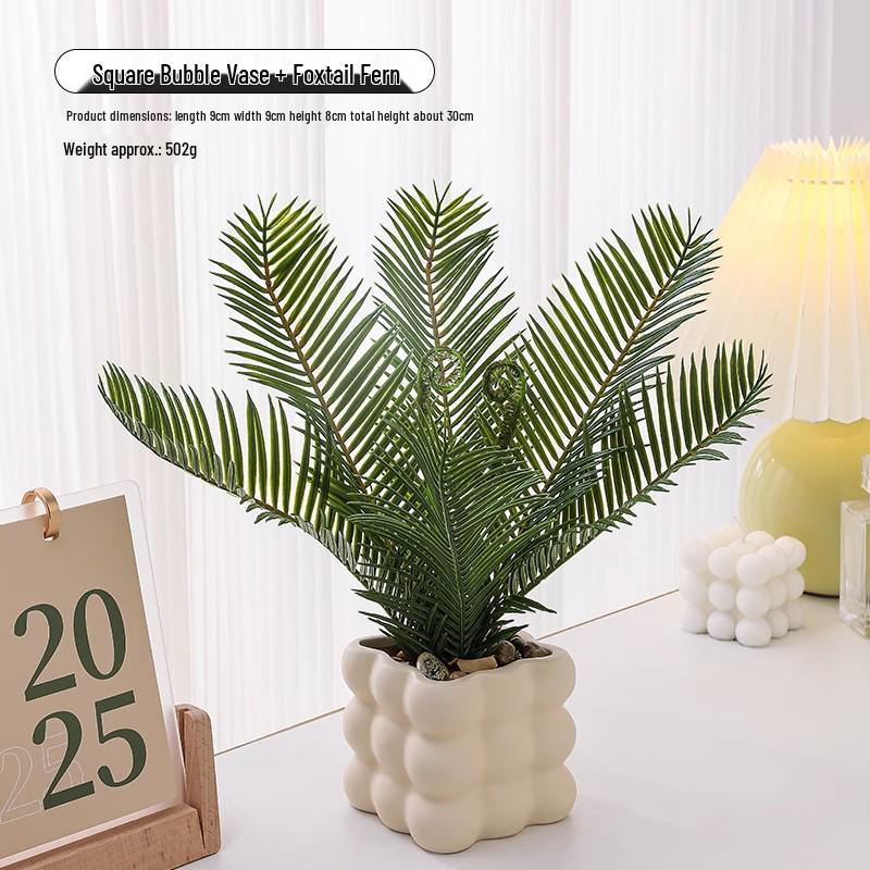 Nordic Small Potted Plant Decor - Indoor Bonsai & Bionic Greenery for Office or Living Room.
