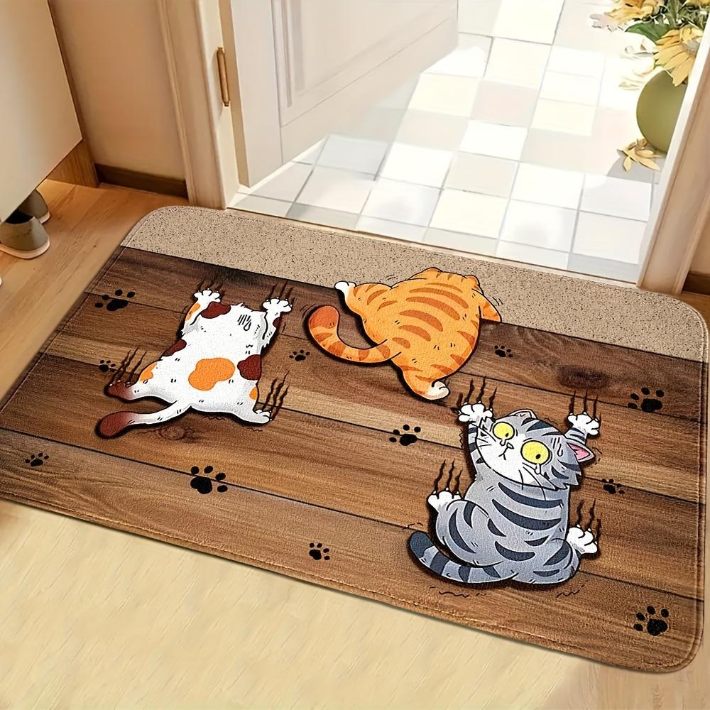 VIKAMA Pet Carpet, Entrance Foamy Floor Mat, Cute Cat And Dog Bathroom Absorbent And Anti-Slip Floor Mat, Home Decoration
