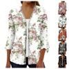 3/4 Length Sleeve Open Front Cardigan For Women Button Down Retro Floral Cardigan For Dress V Neck Womens Tops Coverup