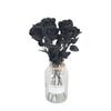 Black and White Roses Cemetery Roses Long Stem with Leaves Black Bouquet