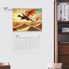 2025 Настенный календарь Забавный кот Дракон Поездка Настенный подвесной календарь 12 месяцев Расписание Органайзер Офис Домашний декор
