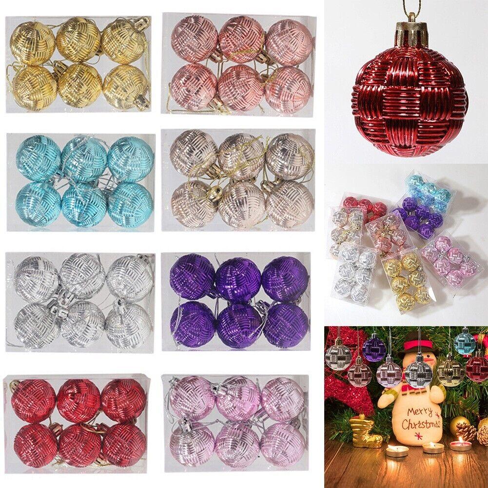6PCS Christmas Hanging Ball Ornaments Shatterproof Xmas Tree Ornaments Kit Christmas Decorations Balls for Holiday Wedding Party Decor