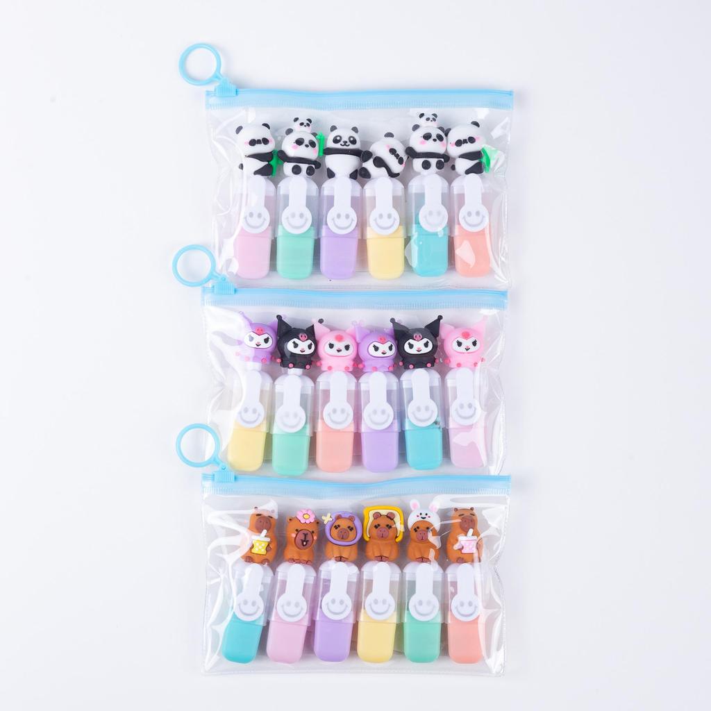 Капибара Мультяшный Фруктовая Тема 6-Цветный Набор Хайлайтеров на Рождество