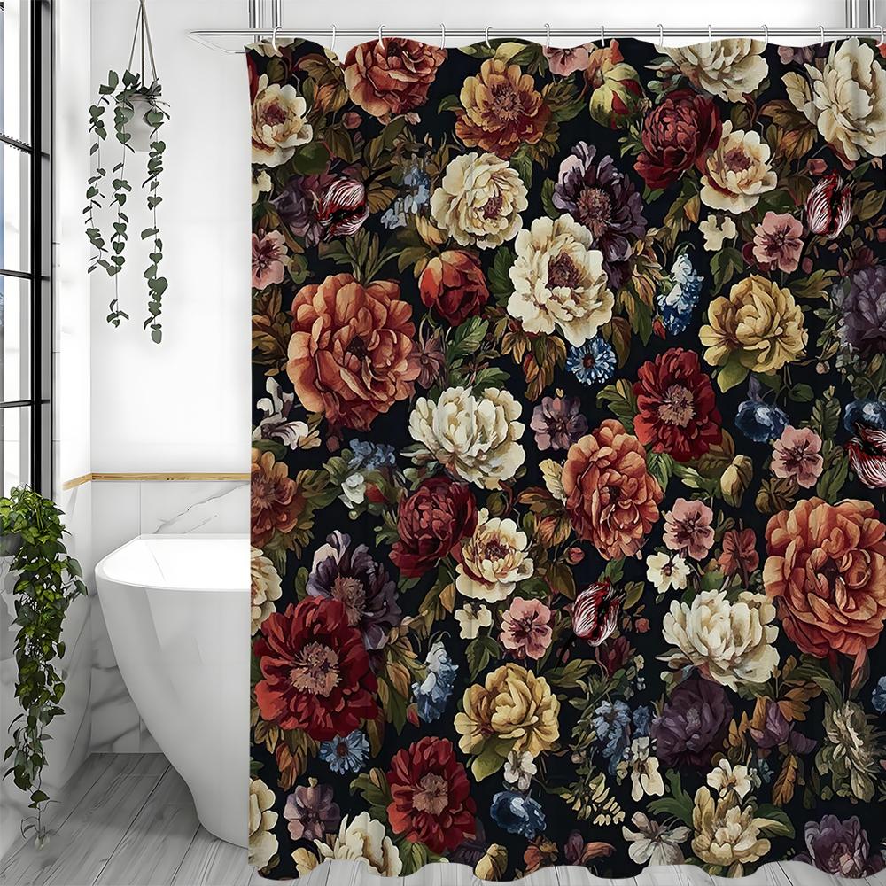 Весенняя цветочная шторка для душа, Декоративная шторка для душа для ванной, Водонепроницаемая шторка для душа с крючками