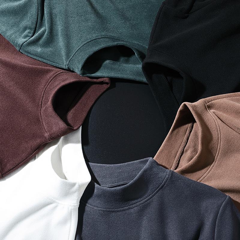 Men's Double-Sided German Velvet Long-Sleeve Warm Turtleneck Top