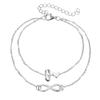 Letter Double Foot Chain Infinite Love Chain Women's Foot Chain Summer Gift Beach Gift For Mother