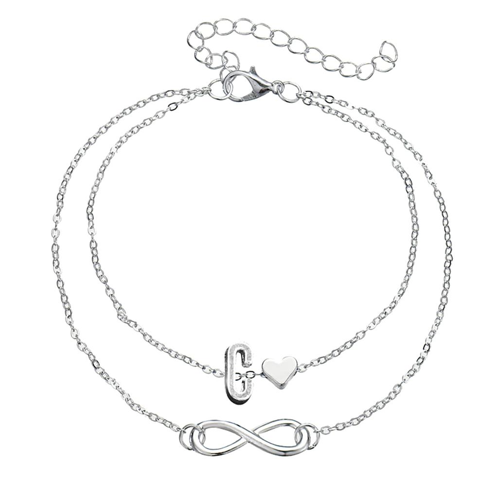 Letter Double Foot Chain Infinite Love Chain Women's Foot Chain Summer Gift Beach Gift For Mother