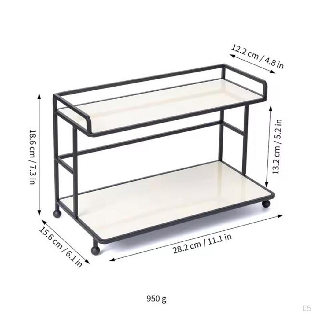 Органайзер для ванной комнаты, стеллаж для хранения вещей, 2 яруса, декор для ванной комнаты, полка для туалетного столика, косметический дисплей