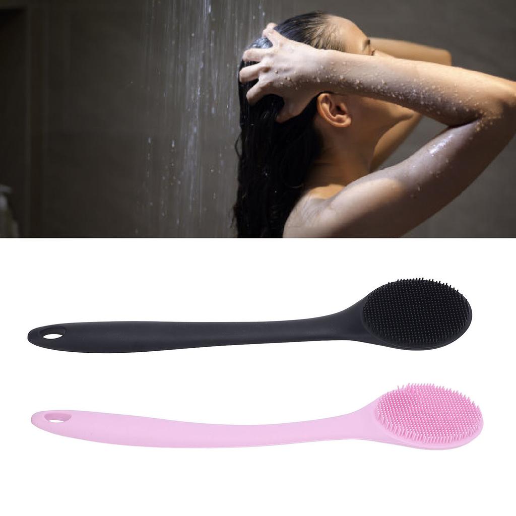 Силиконовая щетка для спины для душа с длинной ручкой, быстросохнущая, создает обильную пену, отшелушивающая щетка для душа