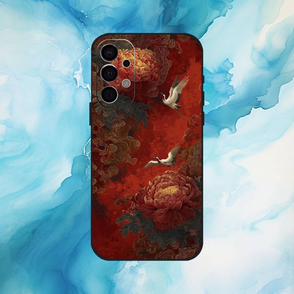 Lucky Crane Phone Case For Samsung Galaxy A73,A72,A71,A70,A53,A52,A51,Soft Silicone Black Cover
