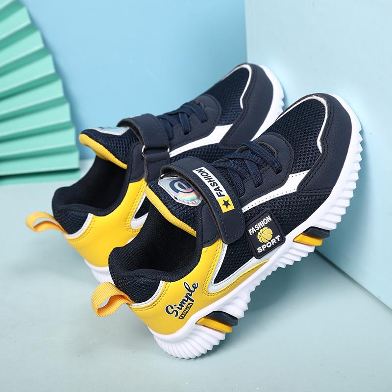 Весенне-осенняя детская спортивная обувь из сетчатого дышащего материала на липучке для мальчиков и девочек, сверхлегкая детская спортивная обувь из ЭВА