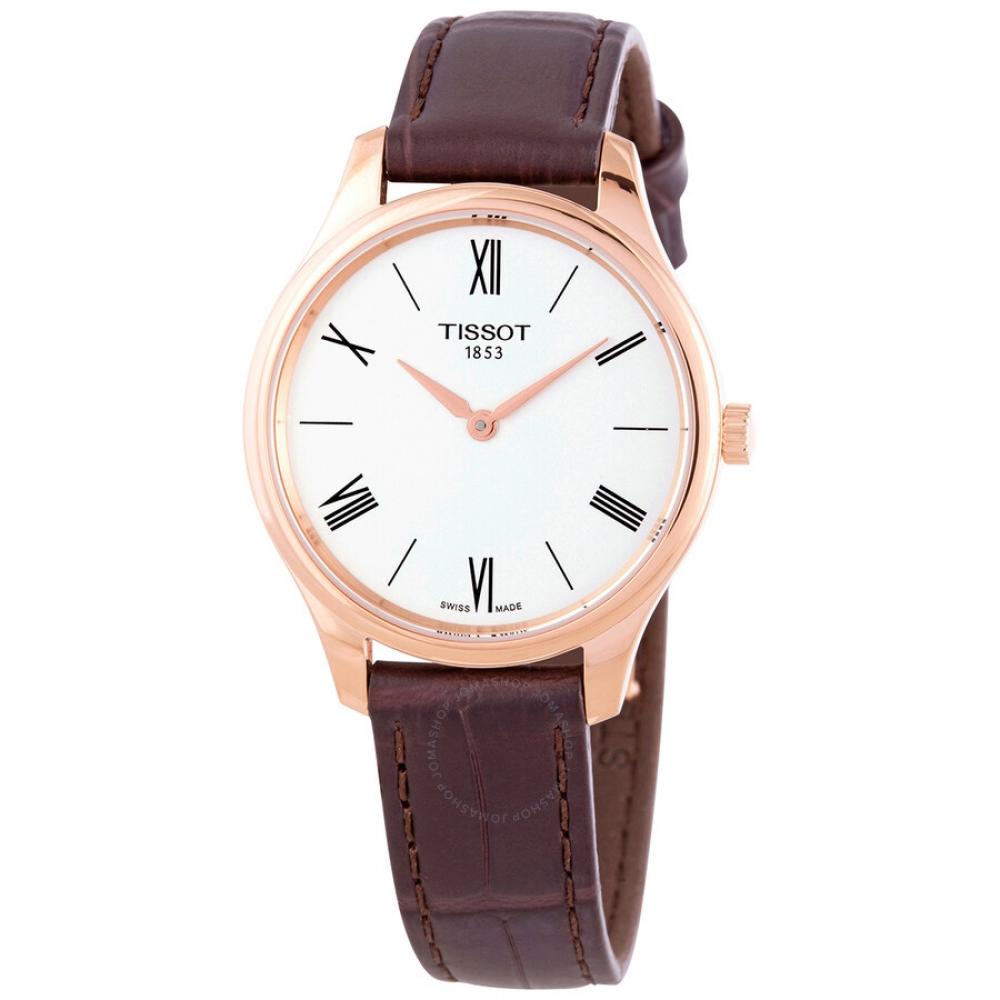 Tissot Женские кварцевые часы Tradition 5.5 с белым циферблатом T063.209.36.038.00