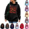 Ladies Fashion Casual Long Sleeve Printed Round Neck Hoodie Pullover Top