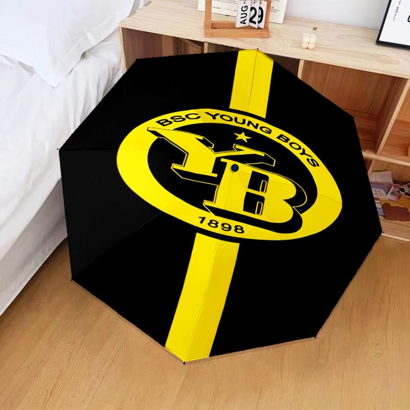 BSC Football Yellow And Black Unity Umbrella Folding umbrella, automatic umbrella 8-Frame for Travel, camping Use Gift for Halloween Christmas