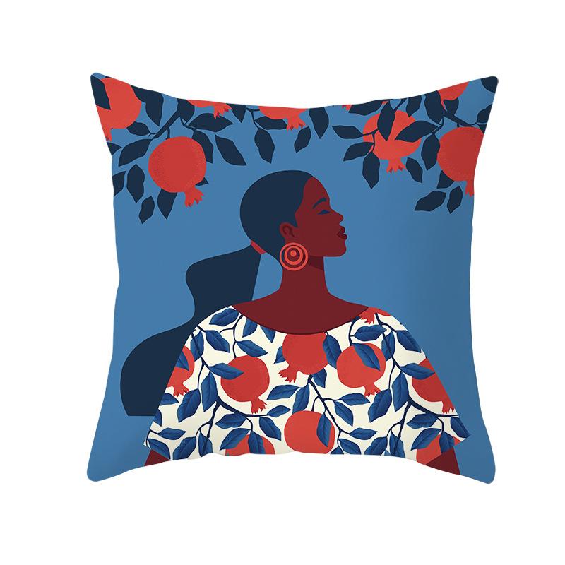 Скандинавская Абстрактная Женская Персиковая Кожа Бархатная Наволочка с Принтом Домашняя Мода Прикроватный Диван Офис Наволочка