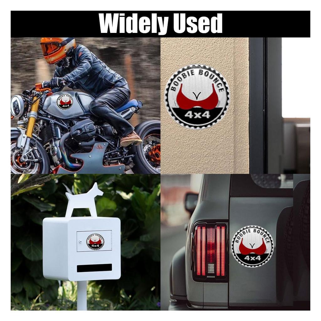 Booble Bounce Badge Rated Car Emblem, 4 X 4 3D Metal Car Badge Decal