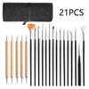 24-Piece Pottery Tool Set: Clay, Stone, Sculpture Carving Knives, Sponges, Sticks, Silicone Dotting Pens