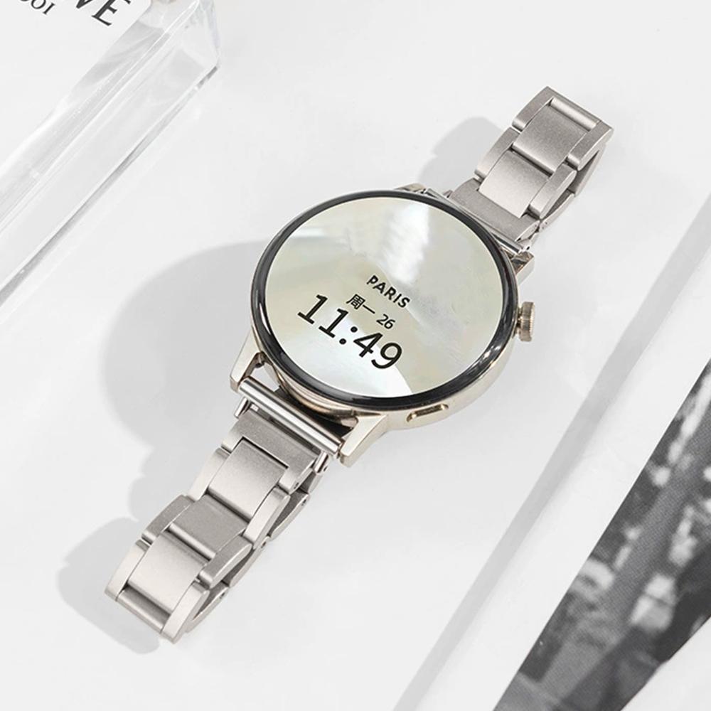 Женский тонкий ремешок для Huawei Watch GT4/5 41мм 5Pro 46мм Браслет из нержавеющей стали для Samsung Galaxy 7 6 5 4 40мм 44мм Ремешок Correa