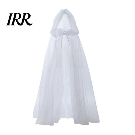Hooded Mesh Cloak for Adults, 2 Layer Sheer Tulle Cape, Halloween Gothic Witch Queen Cosplay Costume Renaissance Accessories Grim Reaper