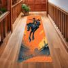 Retro Western Cowboy Long Runner Rug Dynamic Horse Riding Print Durable Wear-resistant Non-slip Carpet for Hallway Entryway