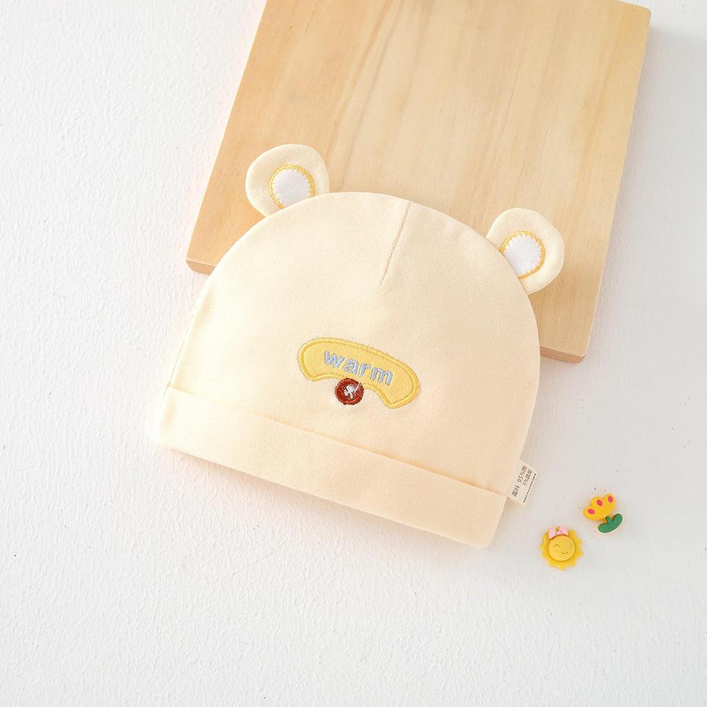 Pure Cotton Double Layer Newborn Hat for 0-3 Months, Suitable for Autumn/Winter