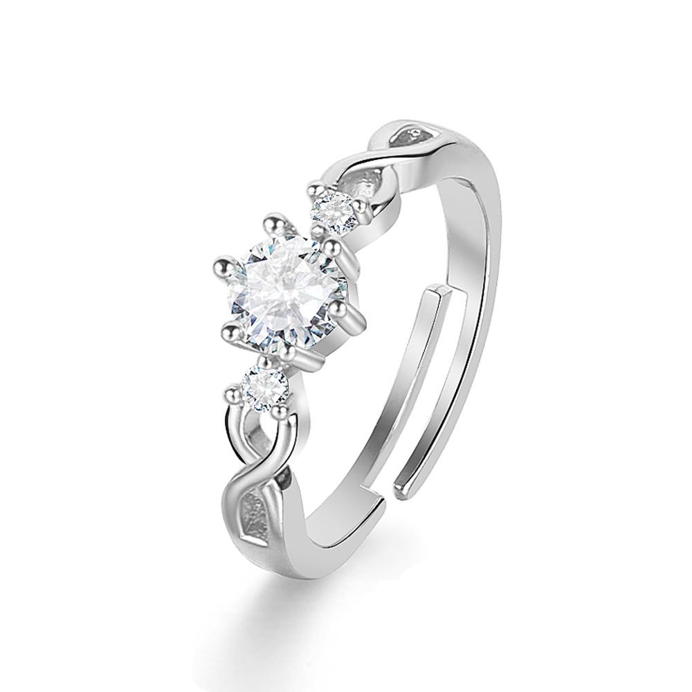 2023 Новая мода кольцо из 2 предметов Роскошный набор колец с бриллиантами унисекс Открытие Регулируемый изысканный подарочный набор колец Комбинация