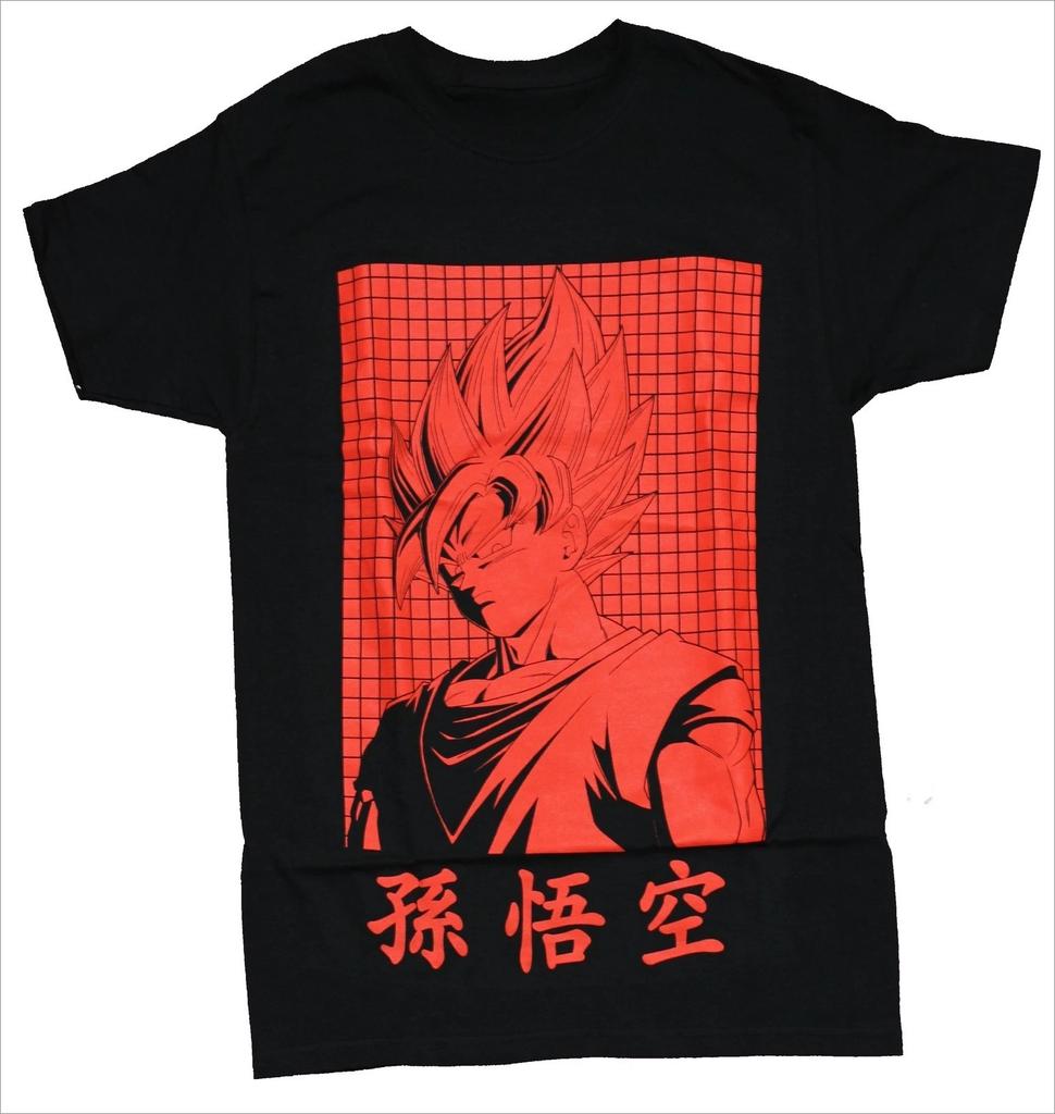 Dragon Ball Z TShirt Men Son Goku Super Saiyan Cyber Grid Anime Graphic Short Sleeve Oversized Streetwear Loose Fit Anime Tee