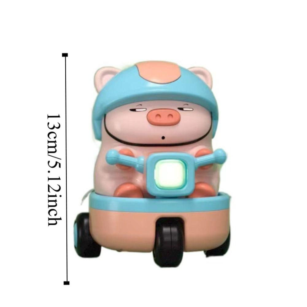 Interactive Pig Stunt Three-wheeled Car Toys Sound And Light Children Fun Motorcycle  Kids Toddlers