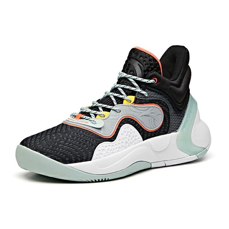 Anta Quick Decision Shock Absorption Anti-Slip Durable Low-Top Basketball Shoes Men Sneakers Black White Blue 112041612-1