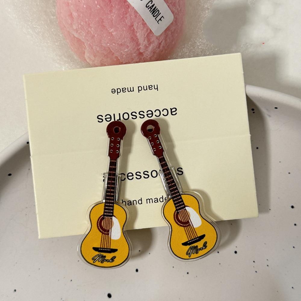 Sweet Guitar Hair Clip Ins Duckbill Clip Kawali Musical Instrument Hair Clip Party