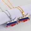 Anniyo Russia Map Flag Pendant Necklaces The Russian Federation Charm Jewelry Silver Color/Gold Color Chain Necklaces #300001