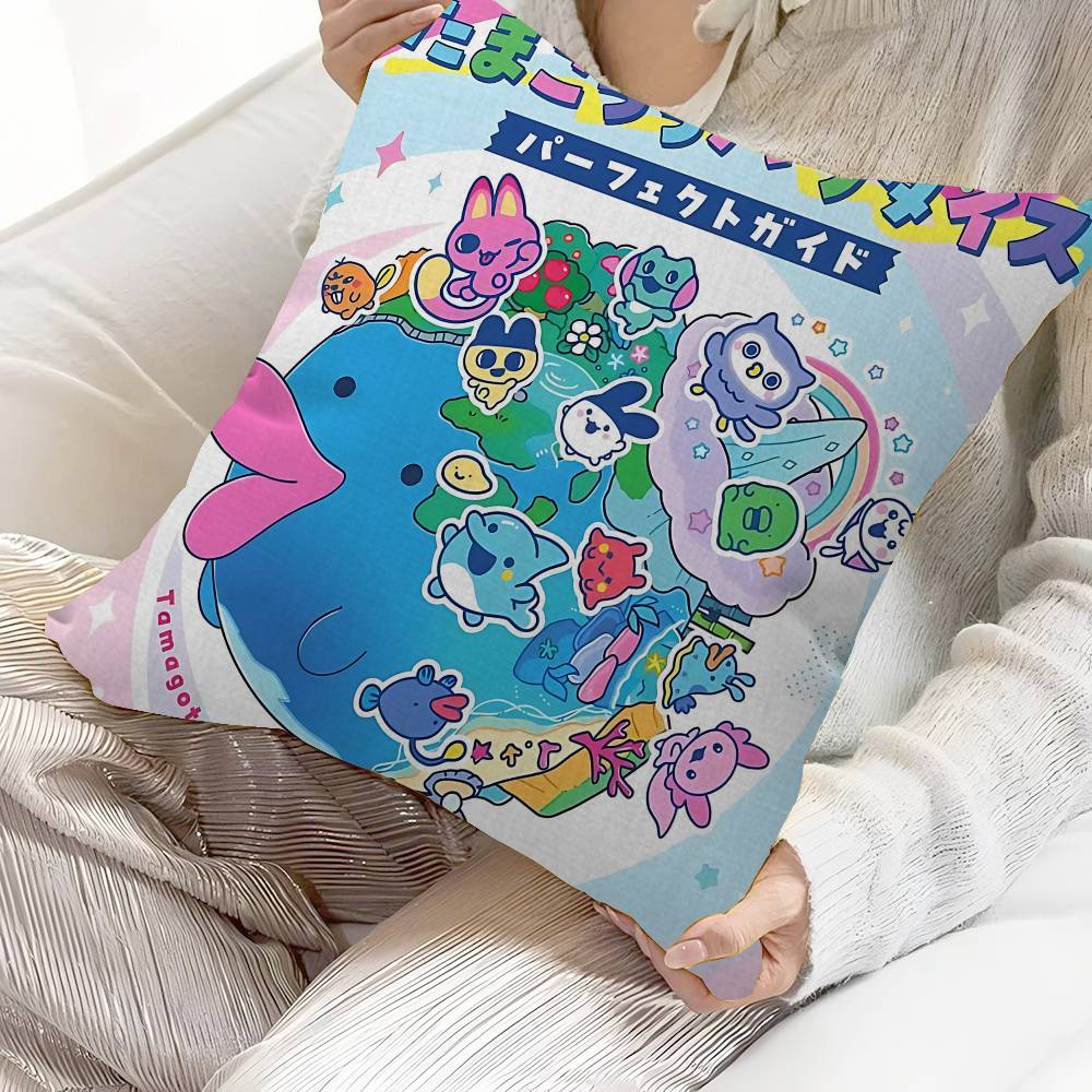 Классический T-Tamagotchi Cut Friend Игровой Подушки Чехлы Мультяшные Диван Декоративные Домашние Двусторонние Печать Короткий Плюш Милый Подушка