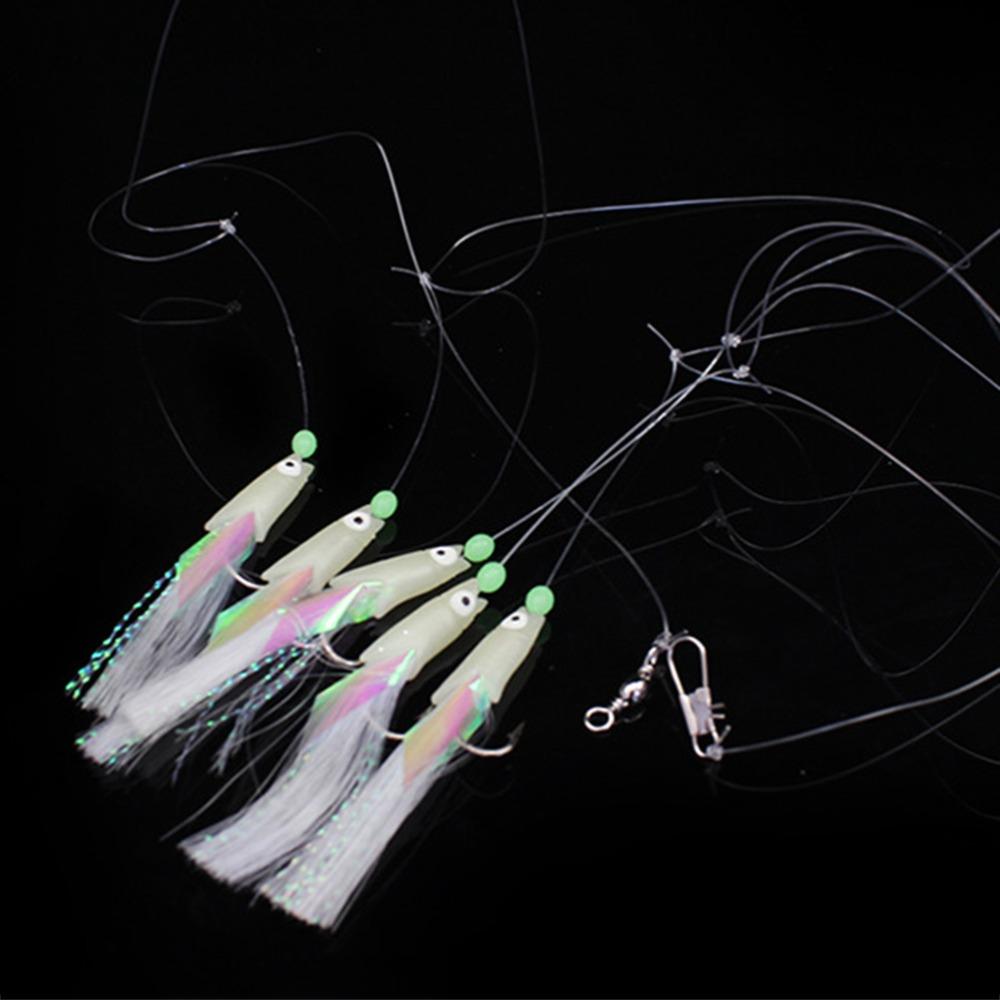 3 Sets High Carbon Hooks Fishing Rigs with 5 Hook Fishing Bait Rigs Freshwater Fishing