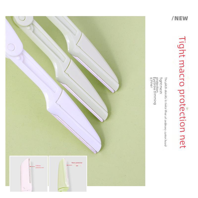 Набор триммеров для бровей Kaqi Duoduo Macro: 3 складных бритвенных ножа, портативные и устойчивые к царапинам, модель KK812.