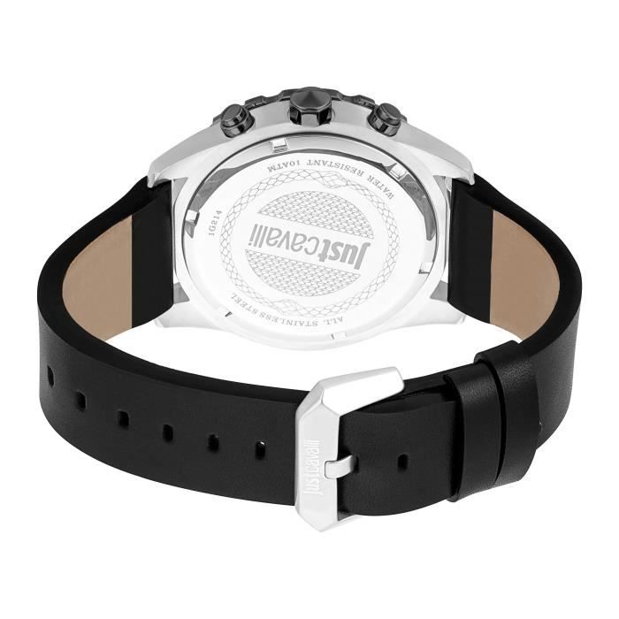 Montre - Just Cavalli - JC1G214L0035 - Quartz - Acier inoxydable - Cuir noir