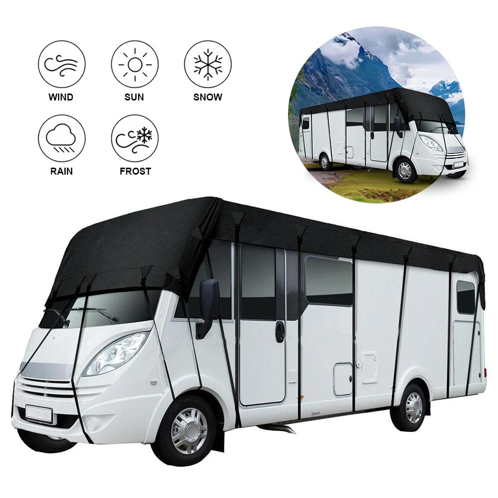 8.5x3m RV Roof Cover 210D Oxford Cloth Caravan Roof Cover Weather-Resistant Caravan Rooftop Tarpaulin for RV Travel Car Supplies
