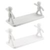 White Color Wall-Mounted Storage Rack Waterproof Design Office Storage Accessories  Home Storage
