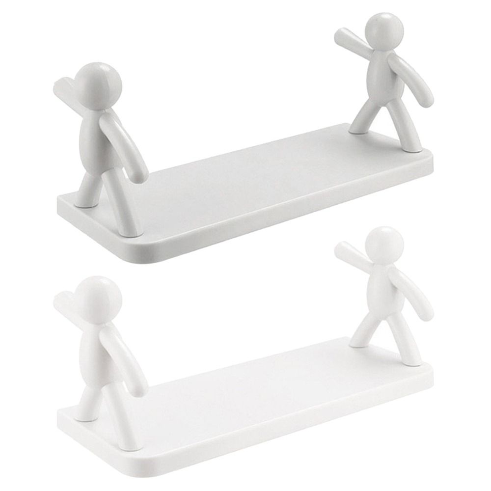 White Color Wall-Mounted Storage Rack Waterproof Design Office Storage Accessories Home Storage